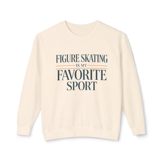 ivory sweatshirt with 'Figure Skating is my Favorite Sport' text on a white background